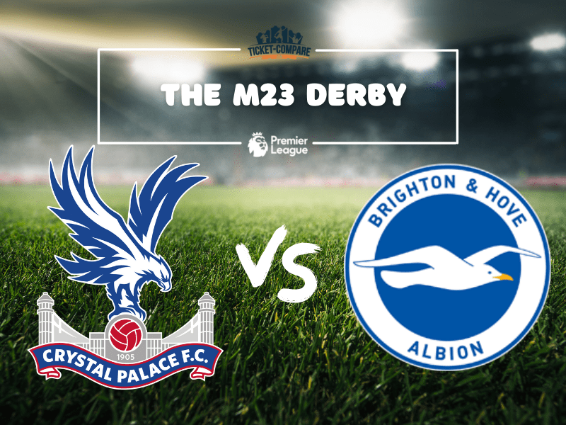 Crystal Palace en Brighton badges op veld