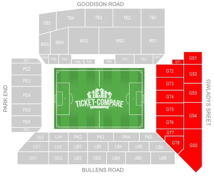Howard Kendall Gwladys Street End uitgelicht
