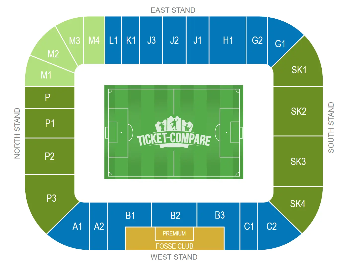 King Power Stadium Zitplan