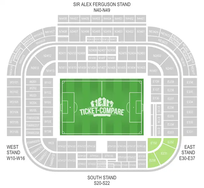 Old Trafford Away vak plan