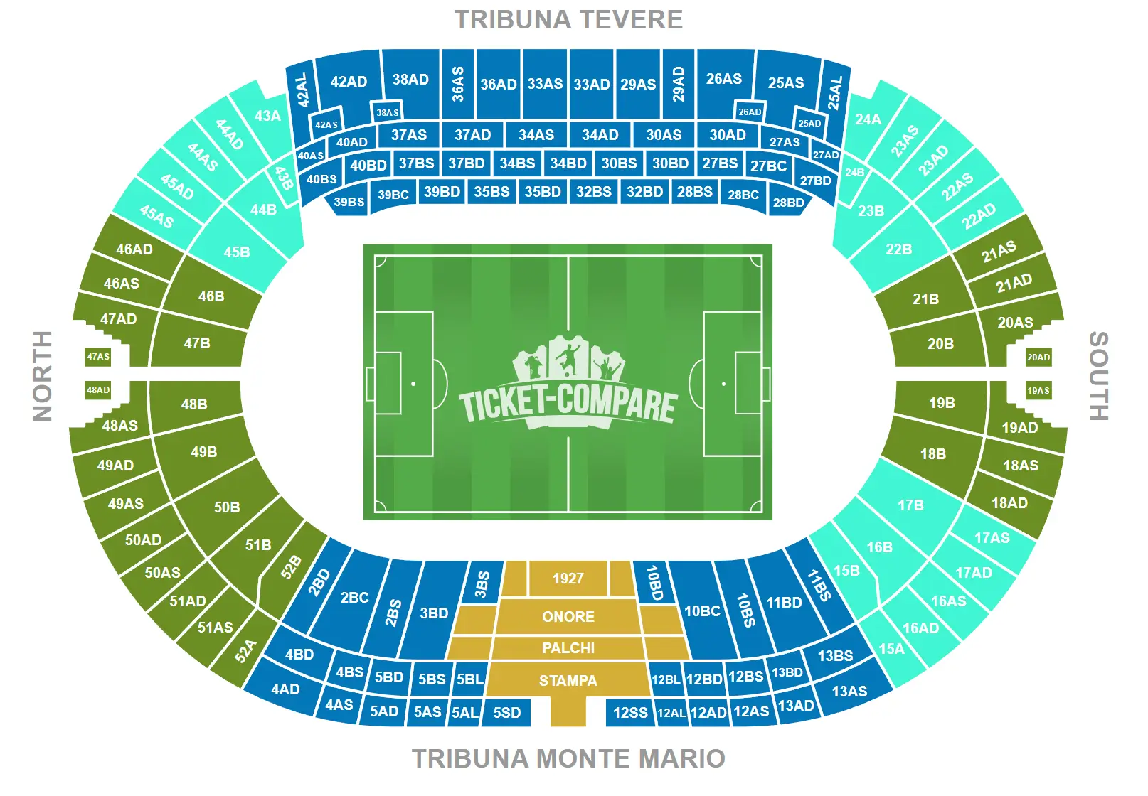 Stadio Olimpico (Roma) Zitplan