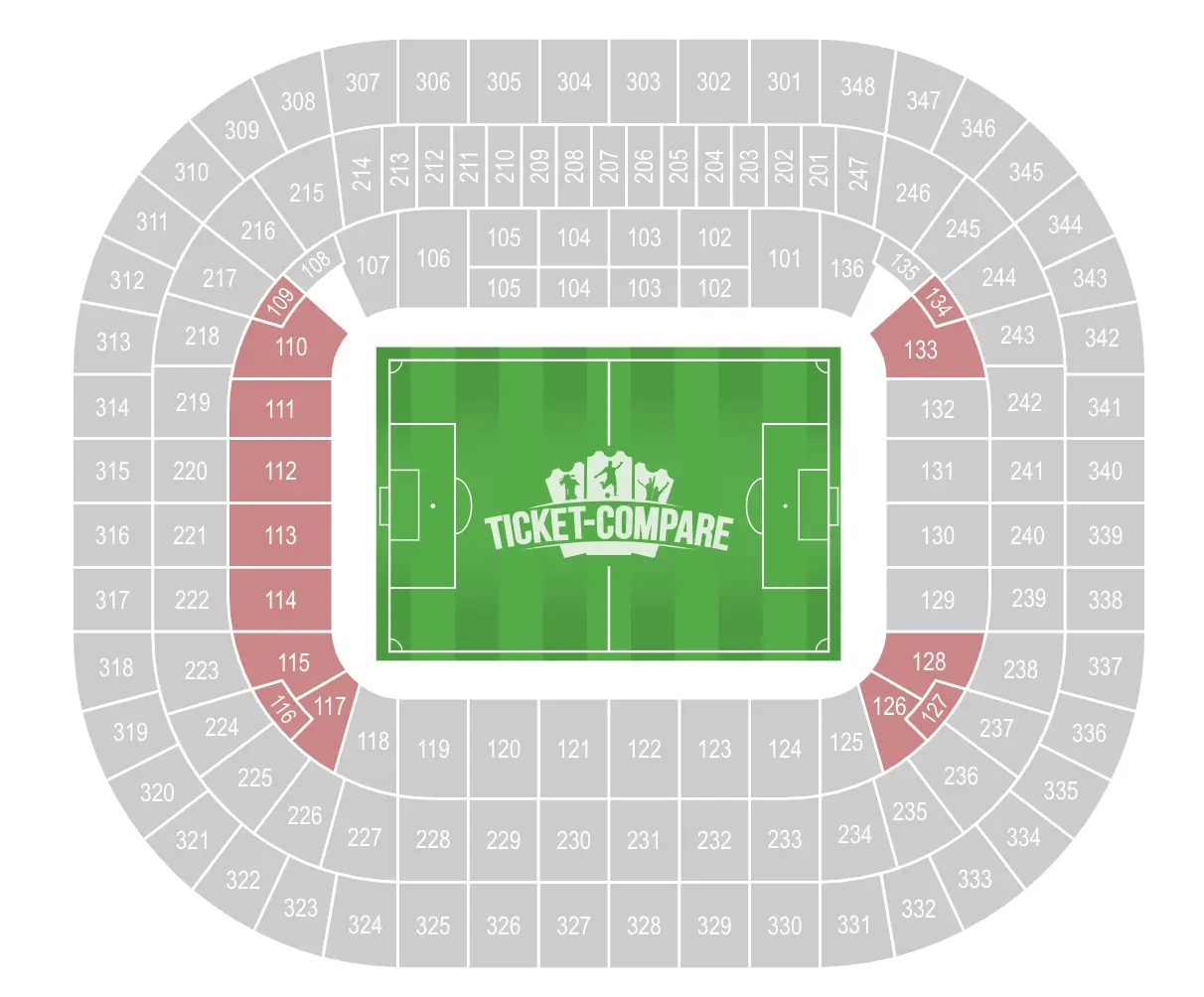 Allianz Arena Seating Plan met Staanplaatsen