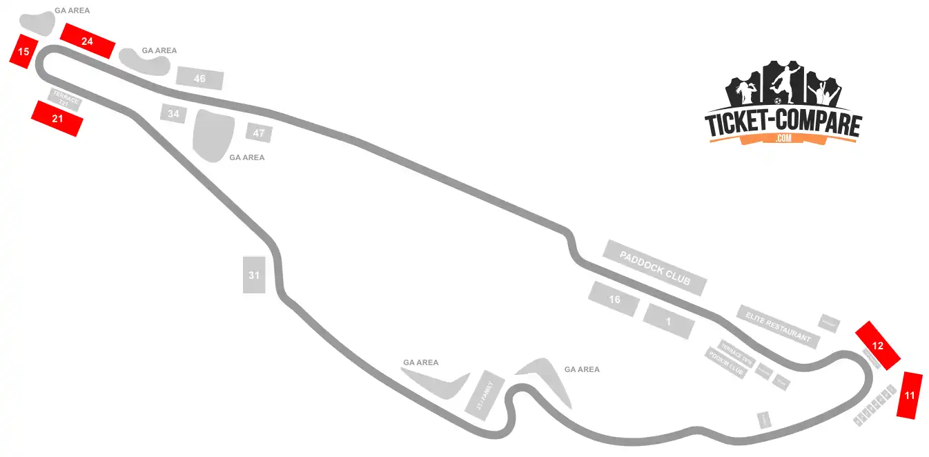 Gilles Villeneuve Circuit 11-12-15-21-24 tribunes