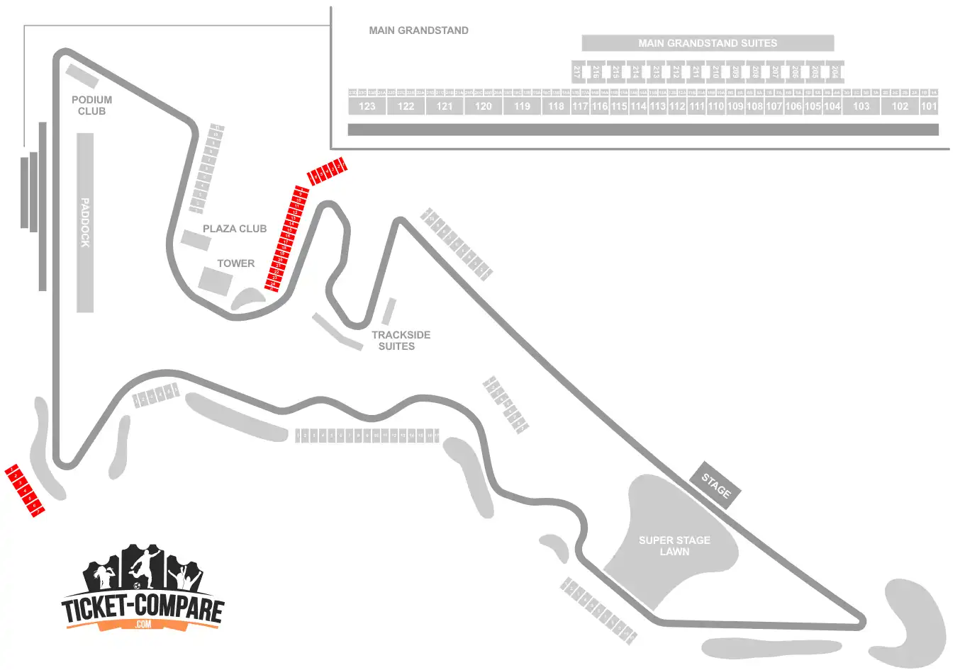 Circuit of the Americas T1 en T15 tribune