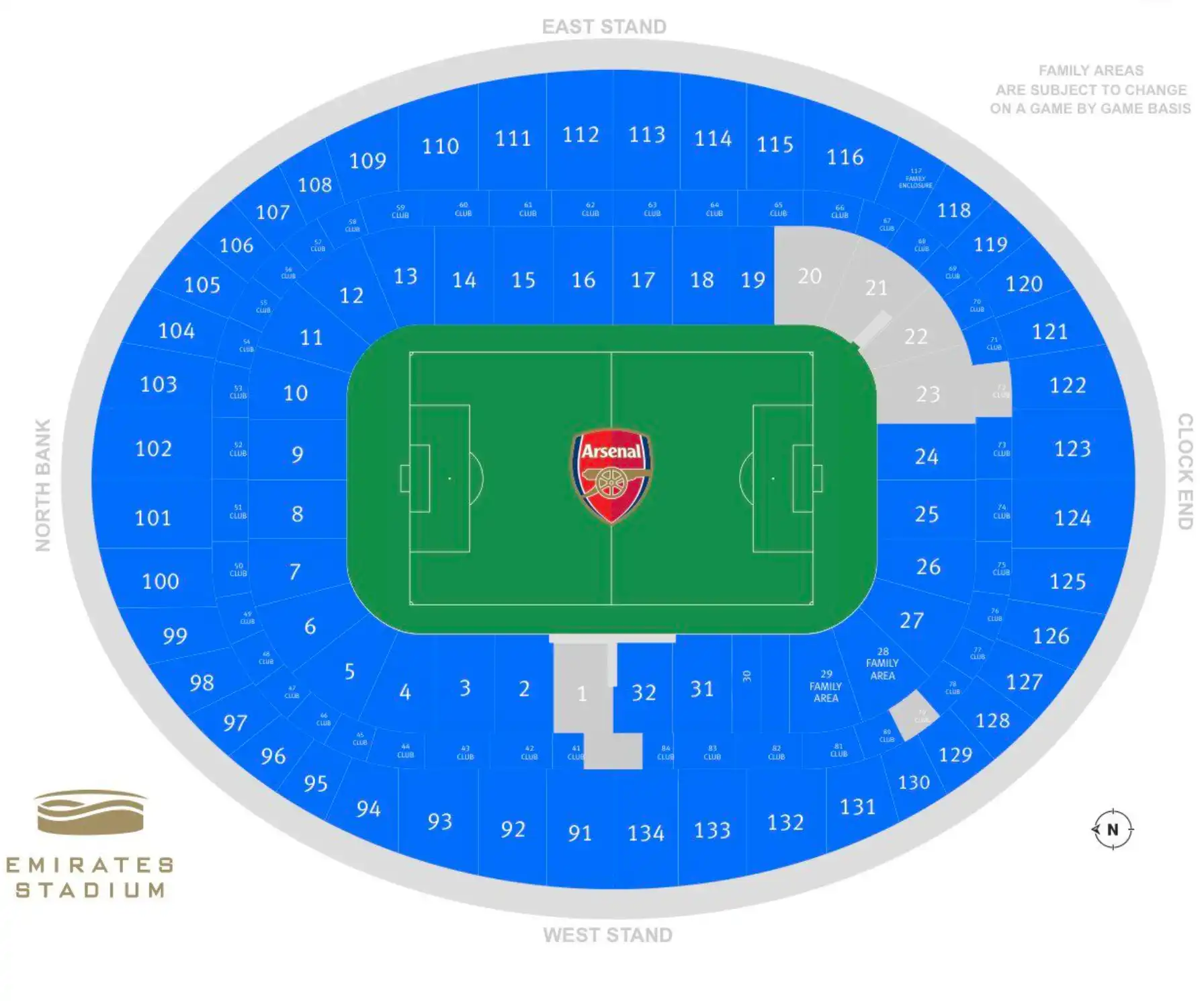 Screenshot Emirates Stadium zitplan