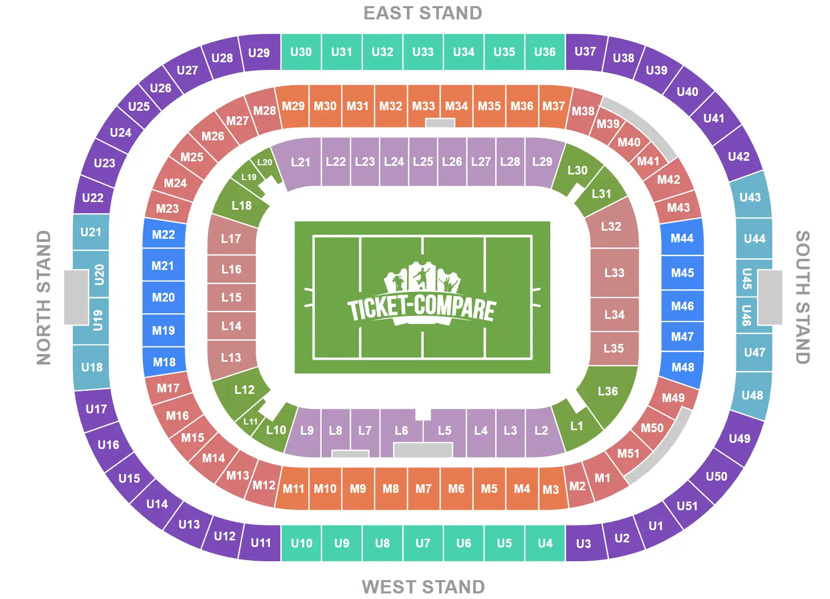 Twickenham Stadium Zitplan