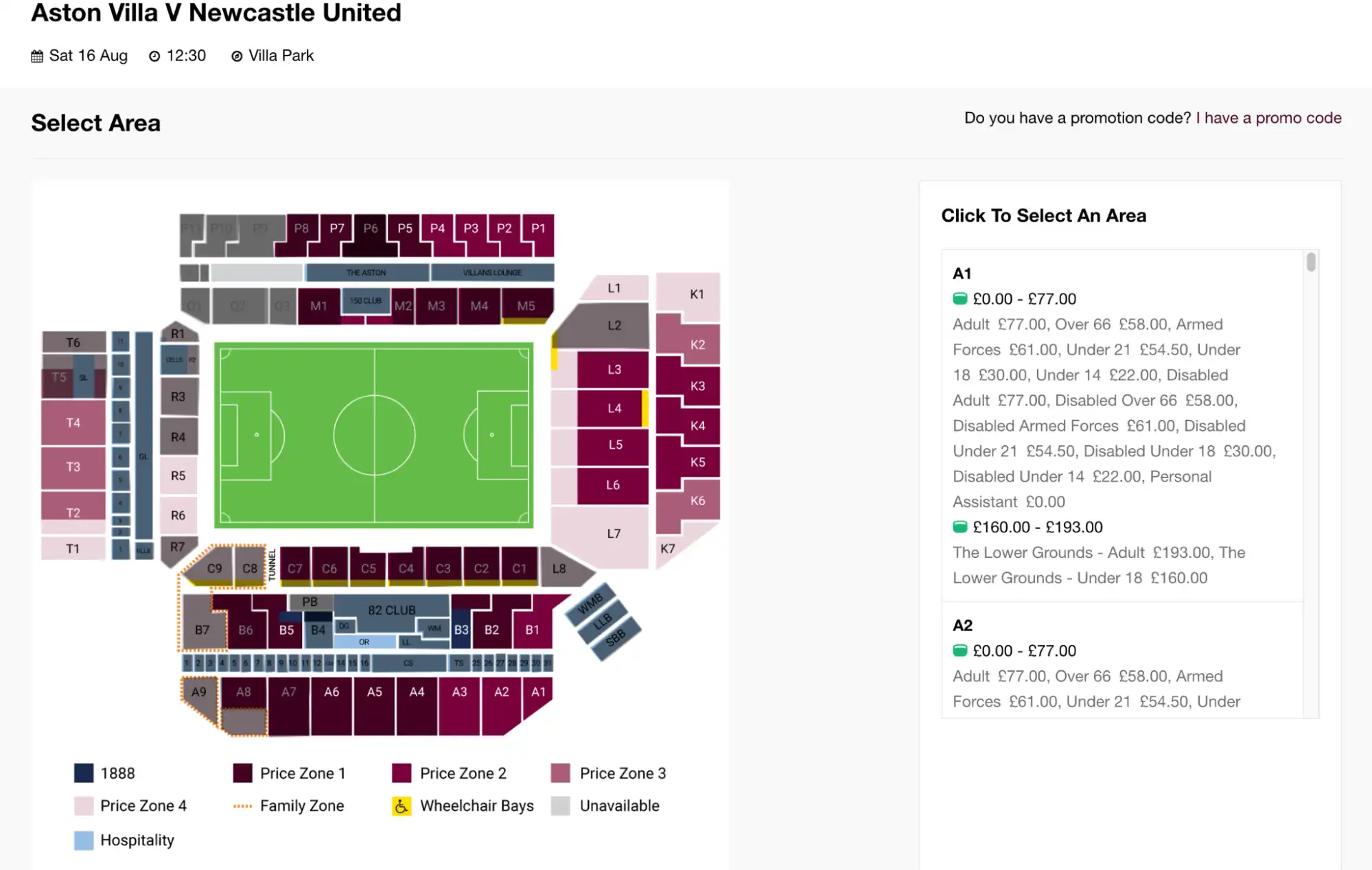 screenshot van Villa Park plattegrond