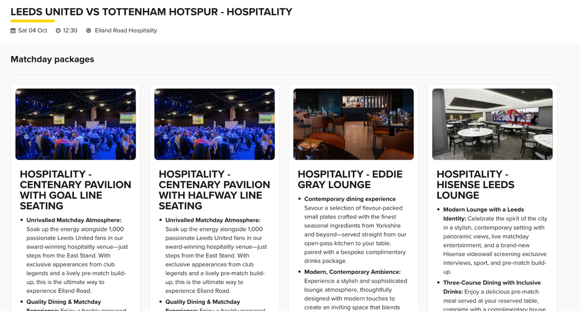 screenshot hospitality pakketten