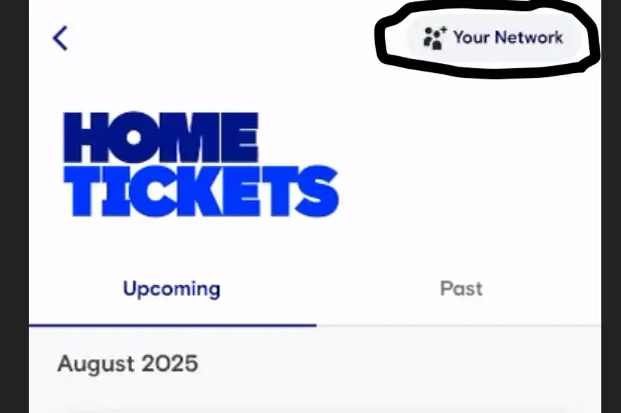 screenshot van het Home Tickets scherm