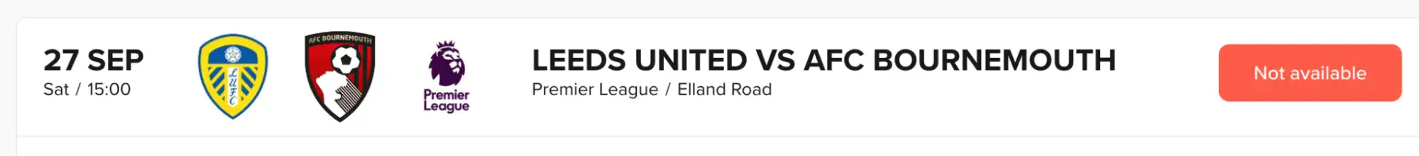 screenshot Leeds United Vs AFC Bournemouth