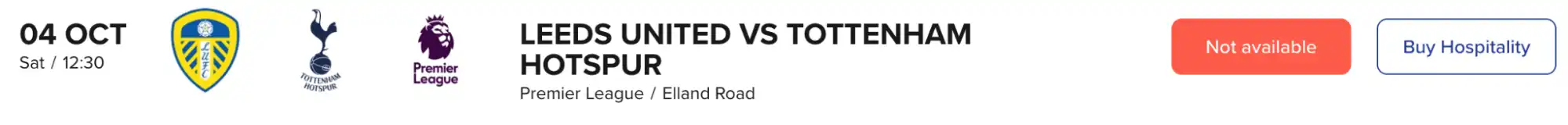 screenshot Leeds United Vs Tottenham Hotspur