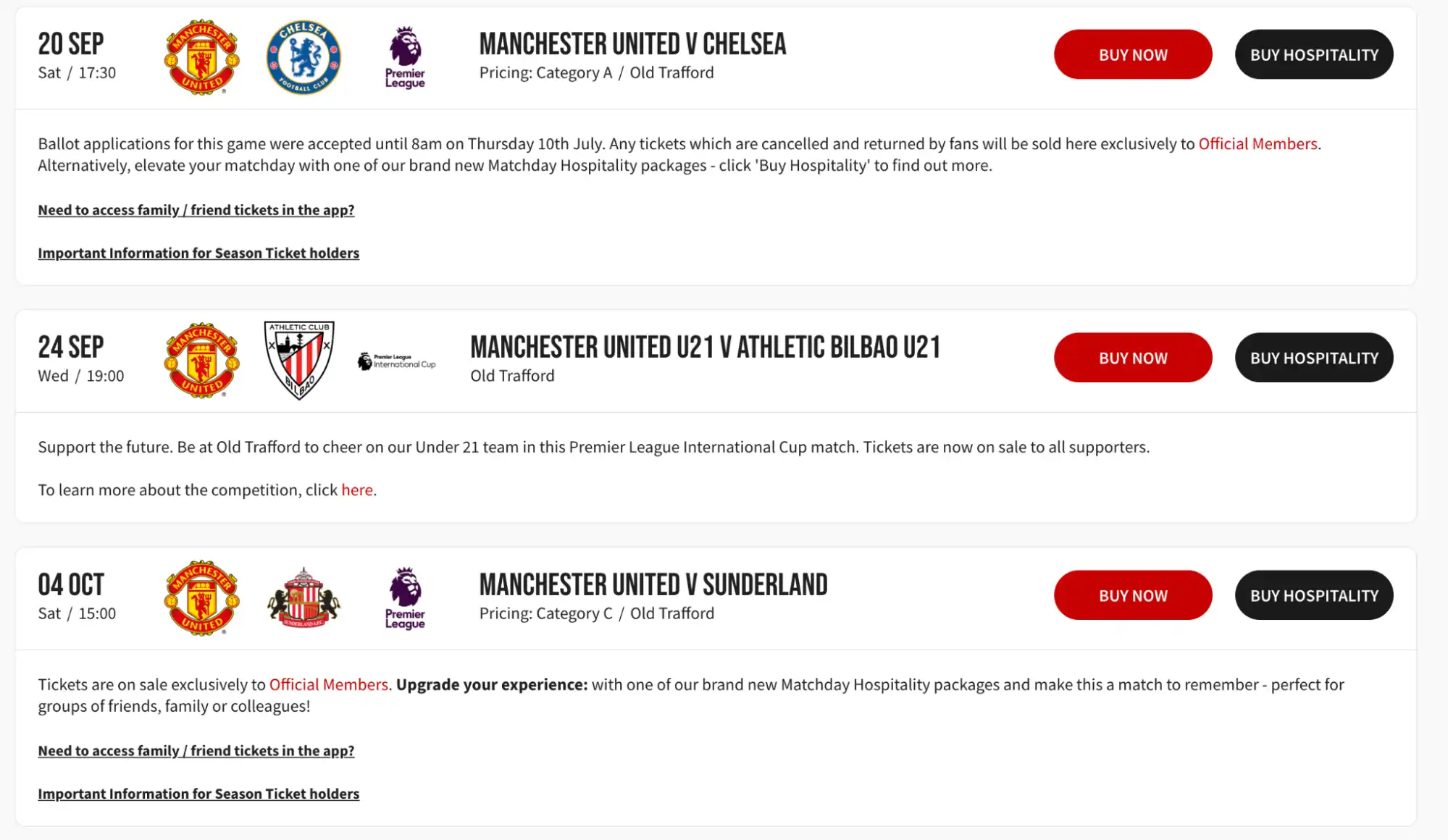 screenshot United fixtures