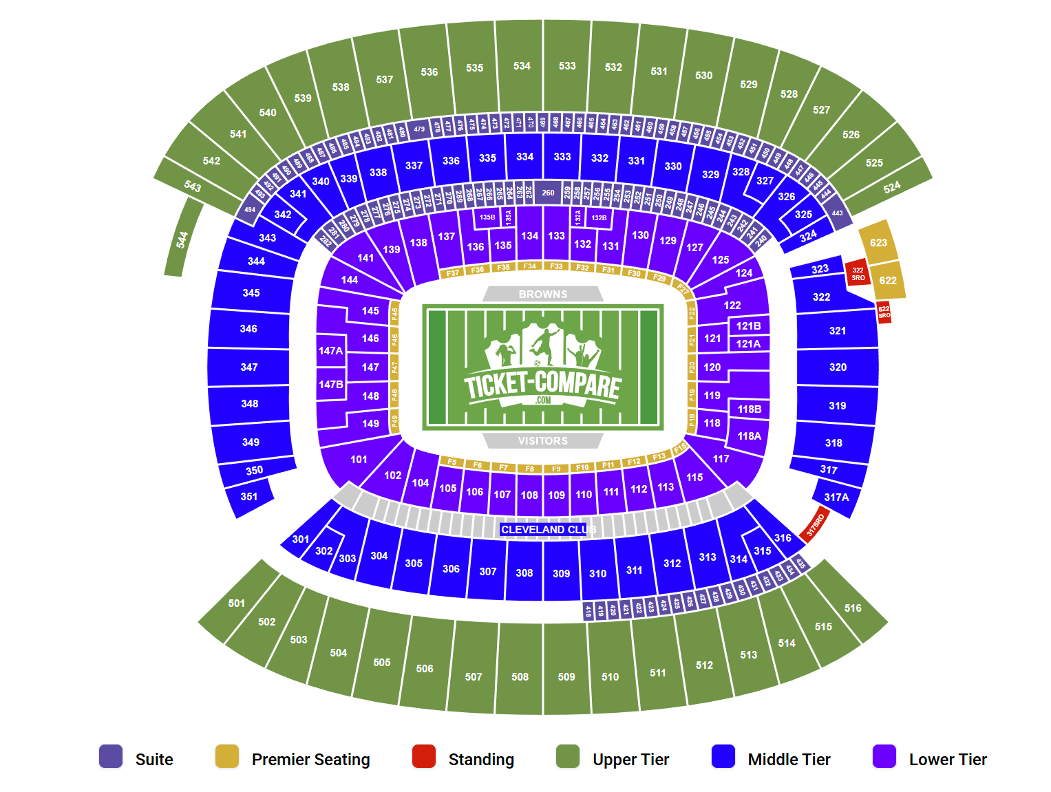 Cleveland Browns Stadium Seating Chart