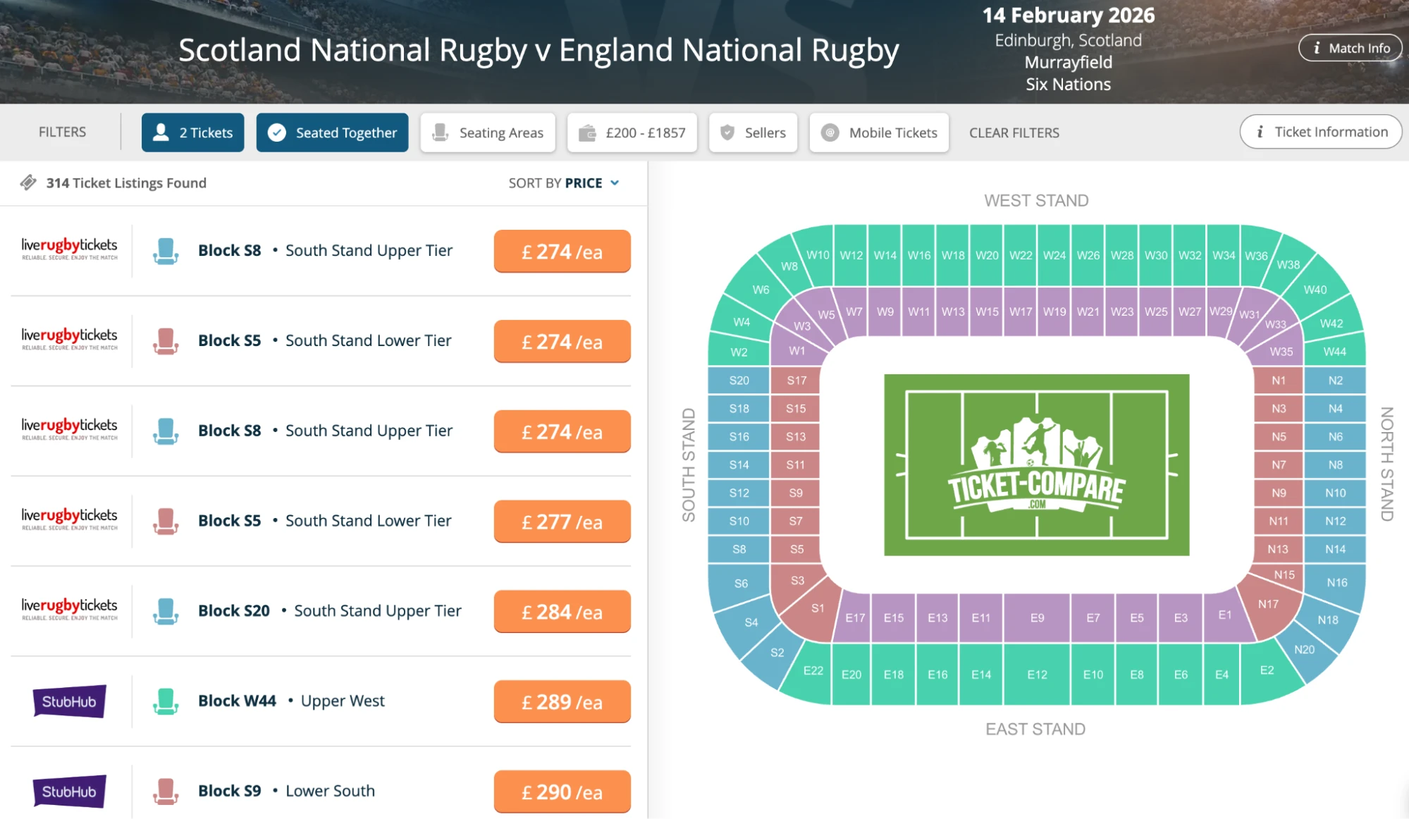 Screenshot van Schotland Rugby vs Engeland Rugby